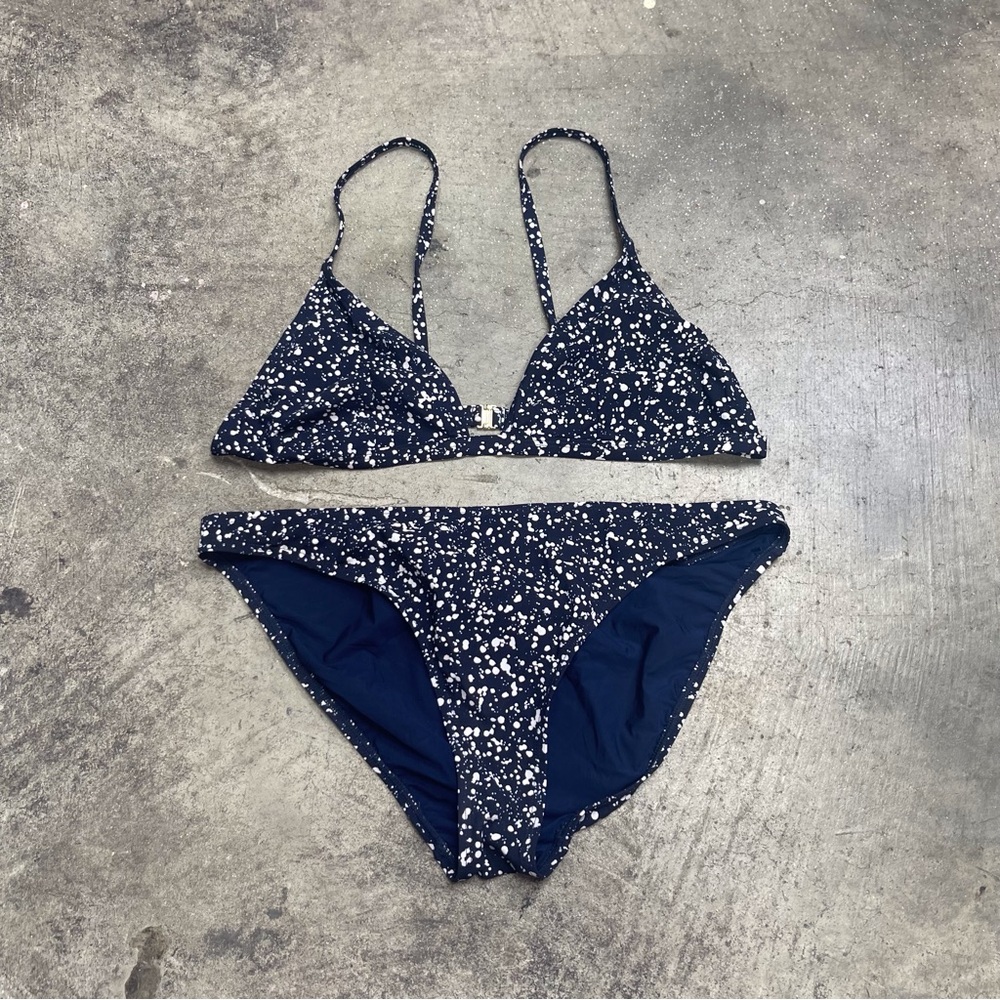 TORY BURCH Navy and White Bikini Set